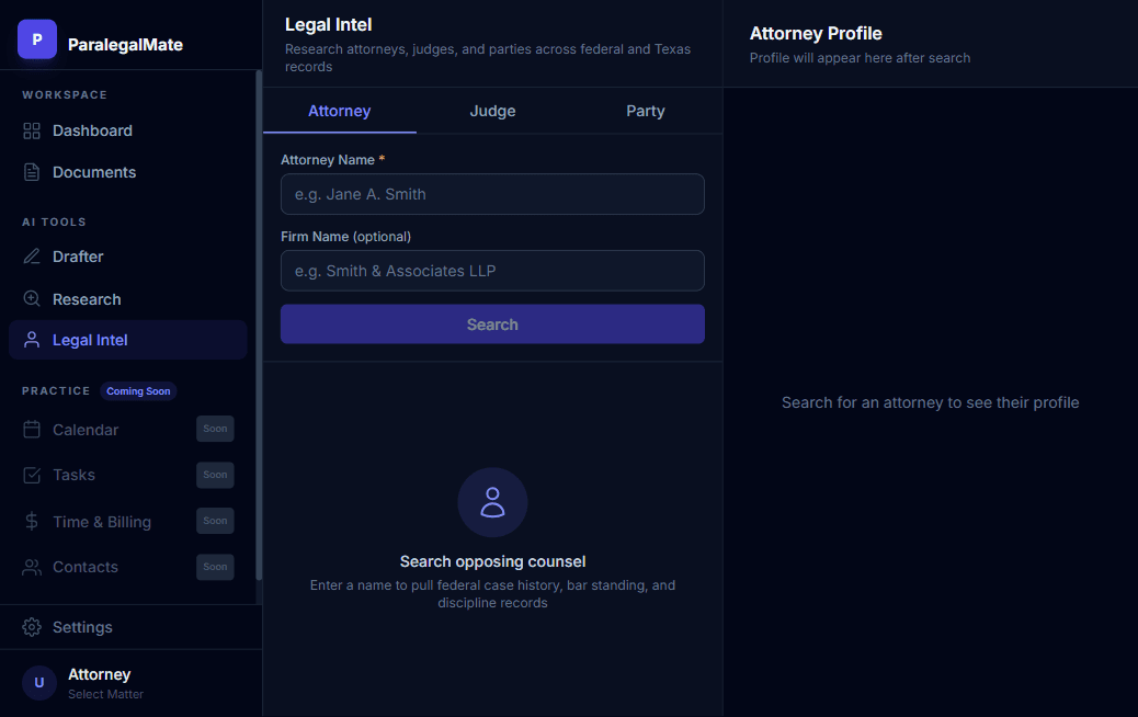 ParalegalMate Legal Intelligence chronology view